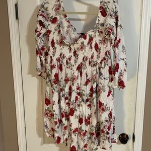 Torrid Floral Mini Dress - Red and White